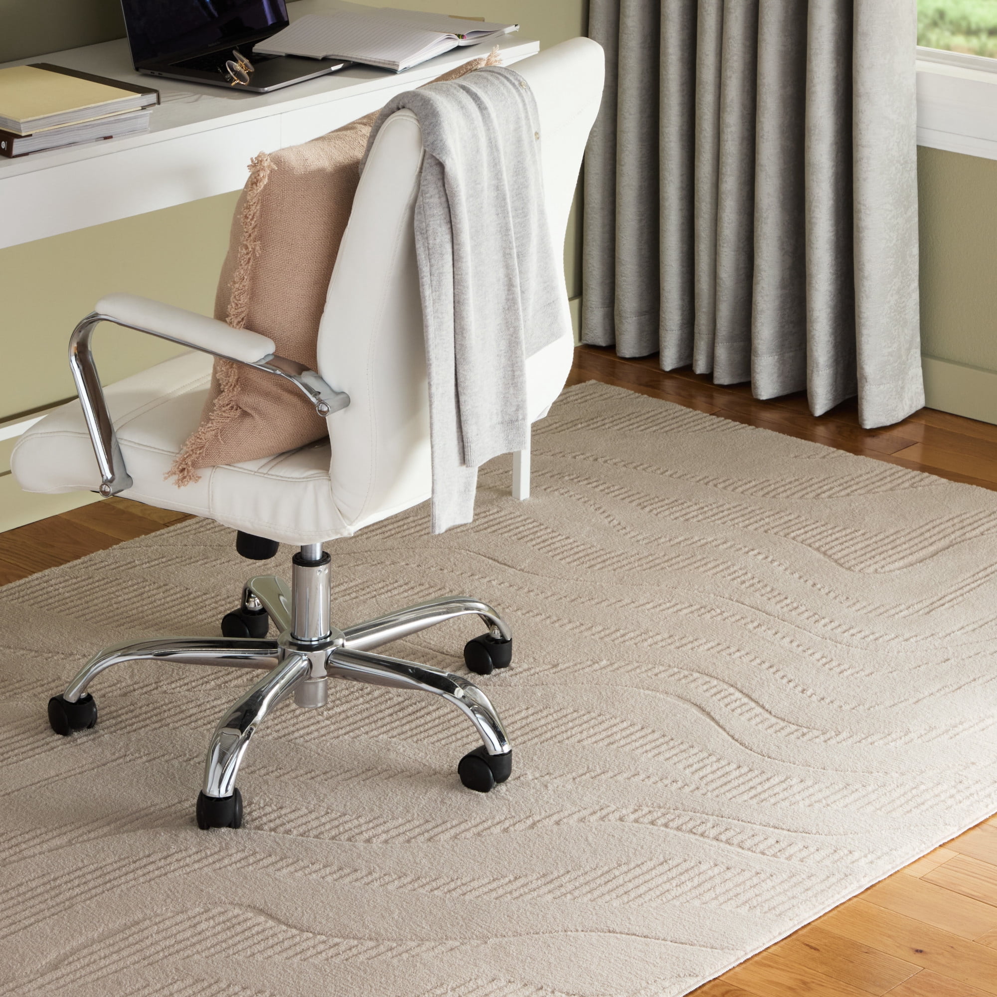 TOWN & COUNTRY EVERYDAY Lane Painterly Wave Soft Felt Everwash®, Machine Washable Area Rug with Non-Slip Backing, Modern Rug, Taupe, 1'7"x2'11"