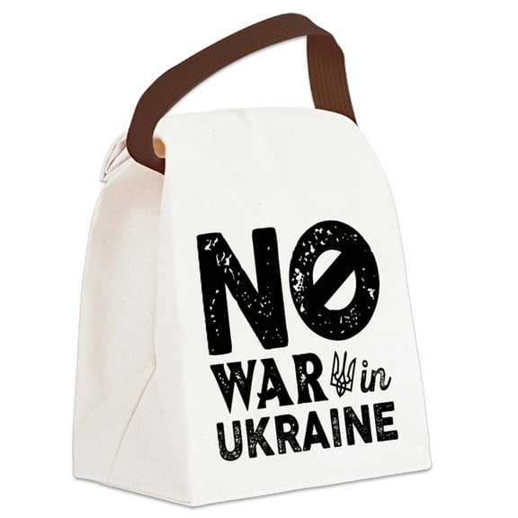 CafePress - No War In Ukraine - Canvas Lunch Bag with Strap Handle