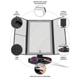 thumbnail image 5 of Beautyworks Backlit Makeup Vanity Mirror 36 Led Lights Touch-Screen Light Control, Tri-Fold 1/2/3x Magnification, Portable High-Definition Clarity Cosmetic Light Up Magnifying Mirror (Midnight Black), 5 of 8
