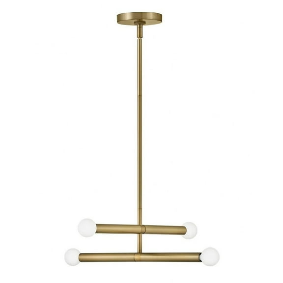 Open Box 83194LCB-Lark-Millie - 4 Light Convertible Pendant In Modern and Mid-Century Modern Style-5.75 Inches Tall and 15.75 Inches Wide-Lacquered Brass