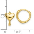 thumbnail image 4 of Sterling Silver Gold-Tone Heart Hinged Hoop Earrings (Width 8.1) (Length 12.2) - Jbsp, 4 of 5