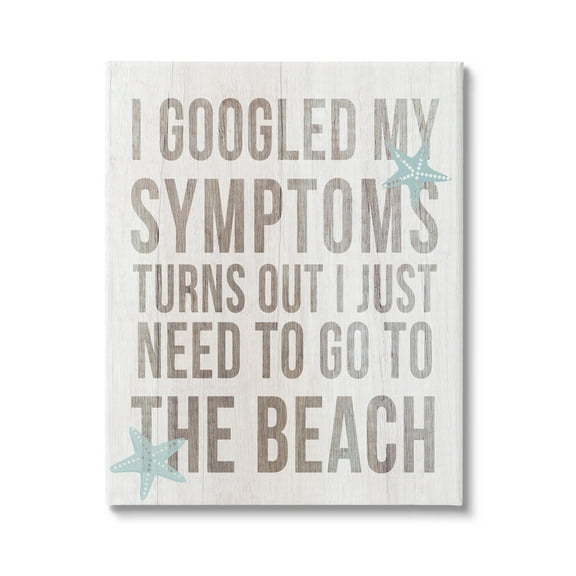 Stupell Industries Need to Go Beach Phrase Graphic Art Gallery Wrapped Canvas Print Wall Art, Design by Lil' Rue