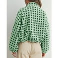 thumbnail image 2 of PUWEI Women's Sherpa Checkered Fleece Jacket Long Sleeve Coat Warm Zip Up Plaid Outwear with Pocket, 2 of 7