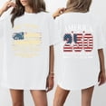 thumbnail image 3 of 250th Anniversary United States Flag Print T Shirt Loose Fit Short Sleeve Crewneck Top for Women Men 1776 2026 Semi Centennial Tee White 2XL, 3 of 5