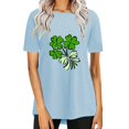 thumbnail image 1 of Pxiakgy Vente Chaude! T-Shirt Trèfle de la Saint-Patrick pour Femmes Chanceux Irlandais Manches Courtes T-Shirt Graphique Trèfle Mode Décontractée Col Rond Manches Courtes Imprimé, 1 of 6