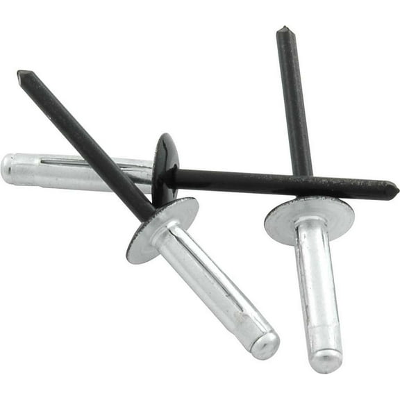 Allstar Performance ALL18187 Rivet - Tri-Fold - 1/2 in Head - 3/16 in Mandrel - 1/16-3/8 in Grip Range - Aluminum - Black Paint - Set of 250