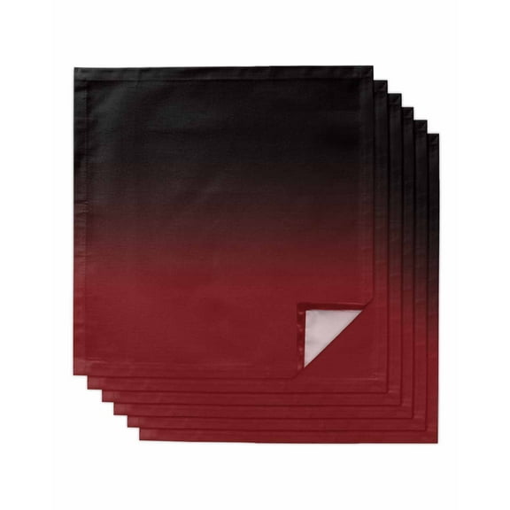 Black Red Ombre Cloth Napkins Washable Set of 6, Modern Abstract Art Gradient Reusable Dinner Table Napkins Cloth Bulk for Weddings Kitchen Restaurants Hotel Events Parties 20 x 20 Inch