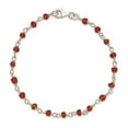 thumbnail image 4 of Auriga Fine Jewelry 925 Sterling Silver Dark Red Zirconia Bracelet 7.25inch for Women, 4 of 6