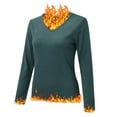 thumbnail image 5 of Women Crew Neck Fleece Womens Thermal Top Large Lined Thermal Underwear Tab Top Thermal insulated Curtains Slim Tops Long Sleeve Girls Thermal Underwear Tops Thermal Shirts Winter Tops, 5 of 7