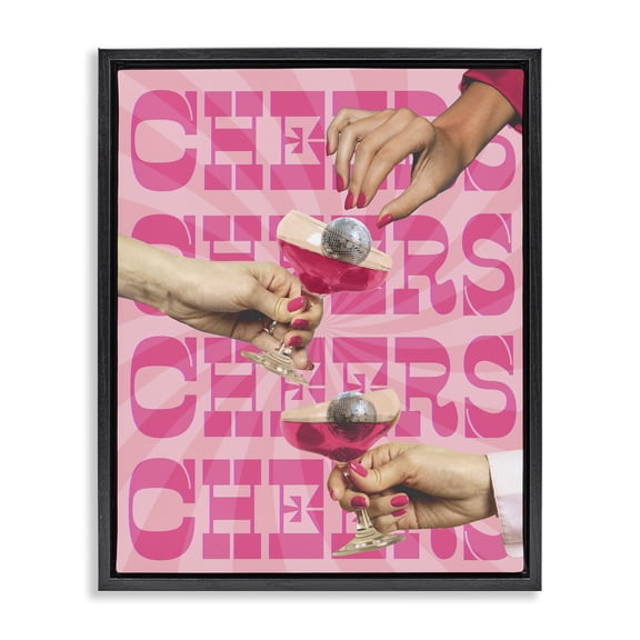 Stupell Industries Contemporary Black Floating Frame Canvas Art, 17 x 21, by Lil' Rue