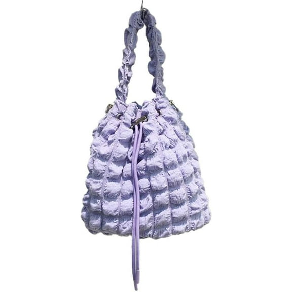 Kukuzhu Hobo Bag for Women Shoulder Crossbody Bag Bubble Pleated Purse Small Bucket Totes Handbag Drawstring Satchels