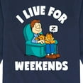 thumbnail image 3 of Garfield - I Live For Weekends - Toddler And Youth Long Sleeve Graphic T-Shirt, 3 of 5