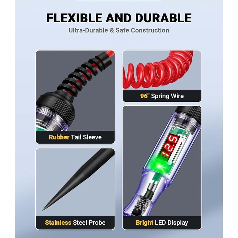 WIGACH Automotive Test Light, 5-90V Digital LED Circuit Tester photo 3