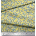 thumbnail image 3 of Soimoi Yellow Japan Crepe Satin Fabric Forget Me Not Bush Floral Printed Craft Fabric 1 Yard 44 Inch Wide, 3 of 3