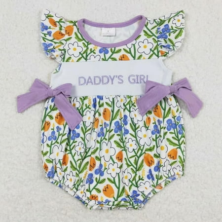 

Stylish Floral Baby Girls Rompers with Bows - Boutique Jumpsuits for Daddy‘s Girl - Adorable Halloween Infant Toddler Clothes