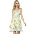 thumbnail image 4 of INSPIRE CHIC Women's Spaghetti Strap Bowknot Lemon Dotted Dresses, 4 of 7