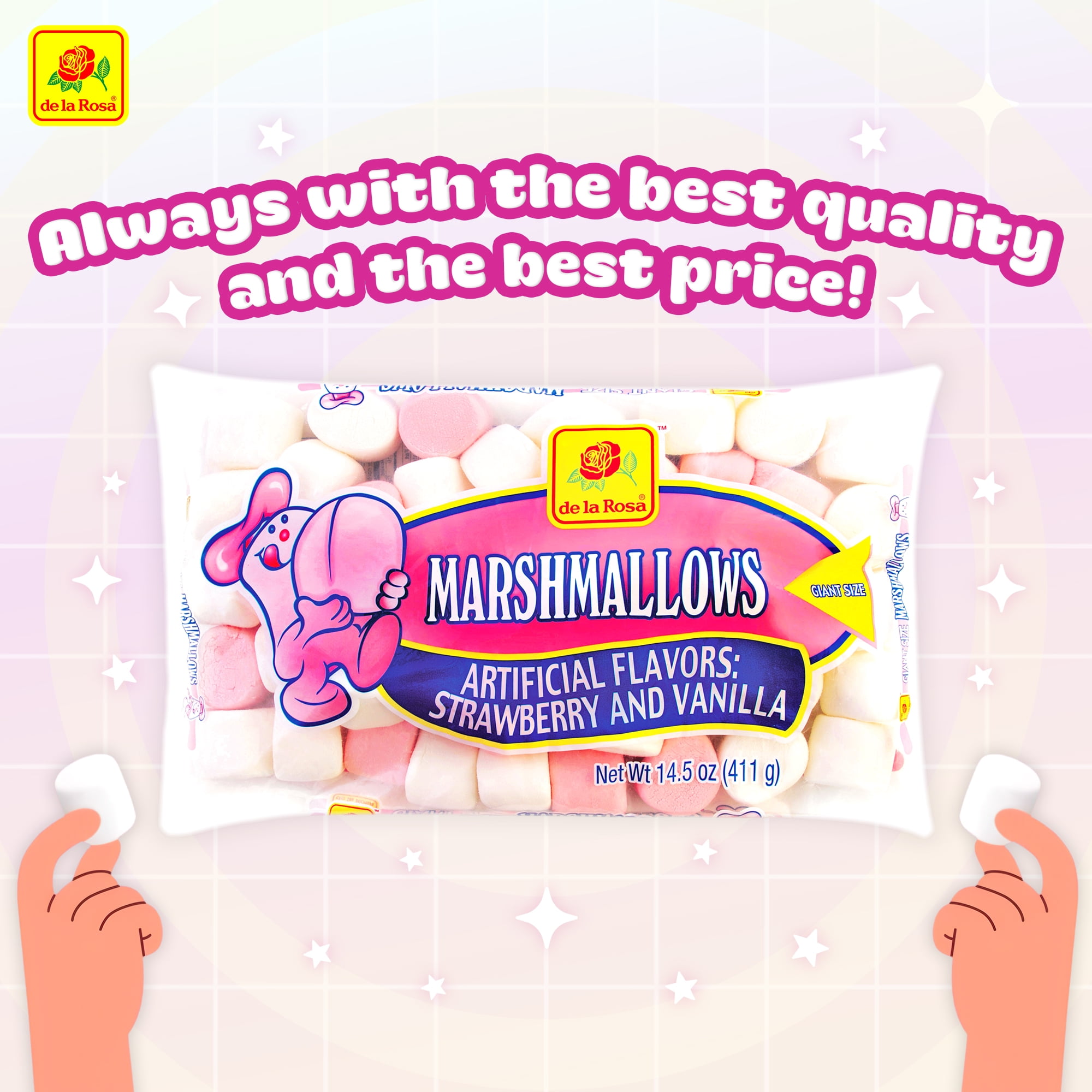 De La Rosa Extra Large Giant Marshmallows, Strawberry and Vanilla