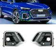 thumbnail image 4 of Car Silver+black Front Left Bumper Fog Light Cover Bezel Grille With Hole For Q5 2021 2022, 4 of 5
