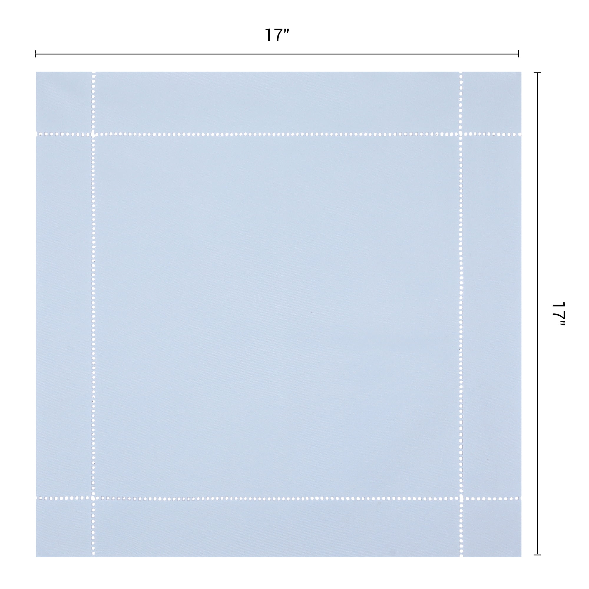 Unique Bargains 12 Pack Washable Polyester Cloth Napkins for Dining Sky Blue 17"x17"