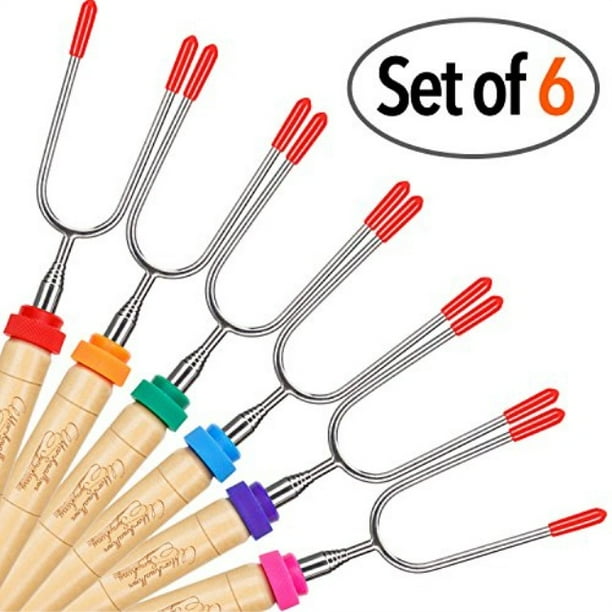 CARPATHEN Marshmallow Roasting Sticks set of 6 Telescopic Smores