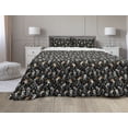 thumbnail image 1 of Skeleton Comforter & Sham Bedding Set, Humorous Dancing Halloween Party Musical Notes and Stars, 3 pcs Duvet Set Microfiber Filling Quilt, 5 Sizes, Charcoal Grey Multicolor, by Ambesonne, 1 of 4