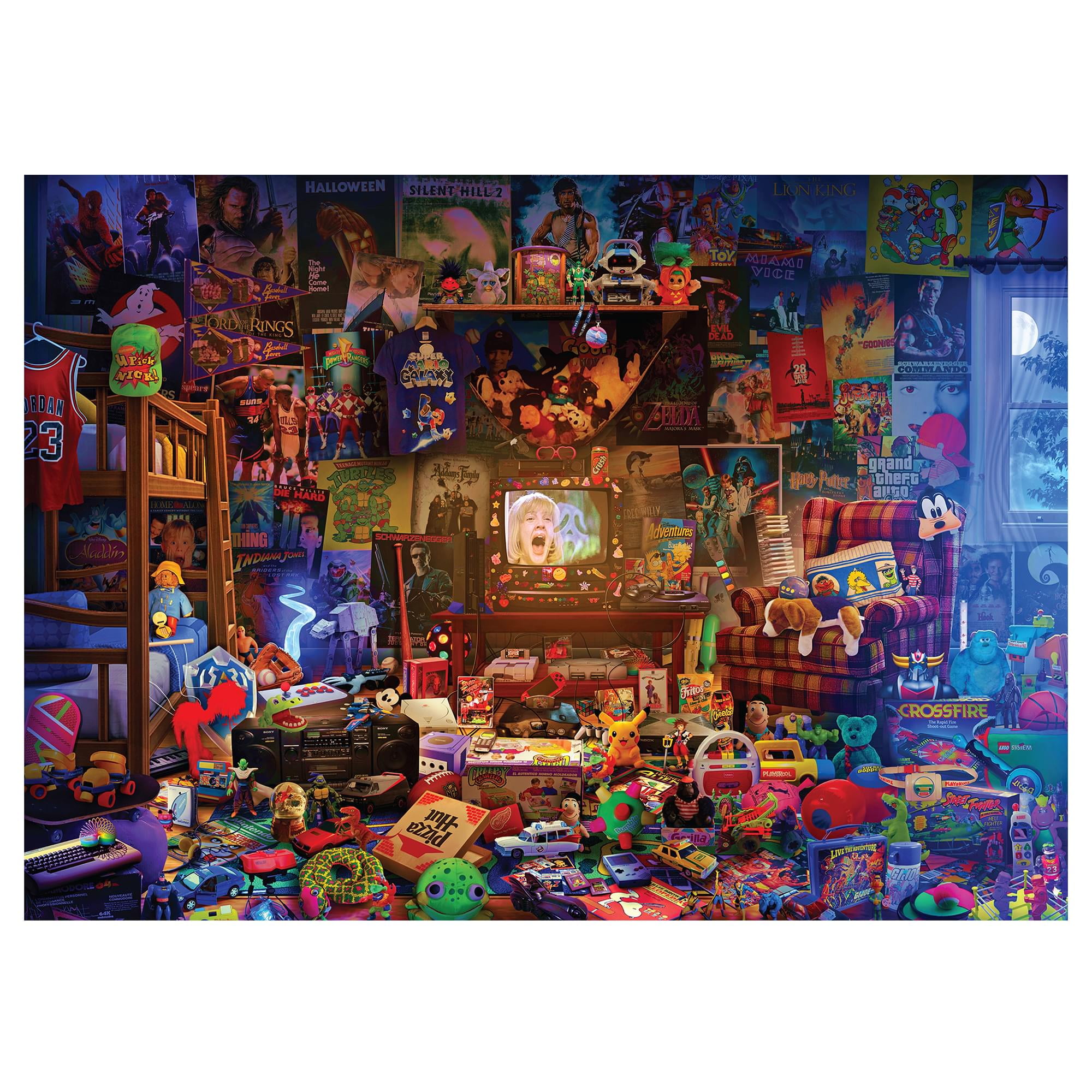 80s Game Room Pop Culture 1000 Piece Jigsaw Puzzle By Rachid Lotf