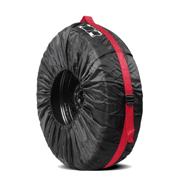 Mistaha Red 26in Tire Cover with Tool Bag - Waterproof Spare Tire Protector for 13-18" Tires - Adjustable Fit and Durable Material - Ideal for Vehicle Protection