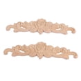 thumbnail image 3 of 20 Piezas 20X5 cm de Madera de Caucho Tallado Apliques de Onlay Largo Sin Pintar Flor Rosa Puerta Decoración del Hogar Estilo Europeo, 3 of 5