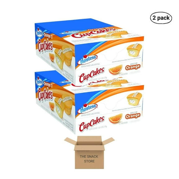 The Snack Store Bundle Hostess Orange Cupcakes, 3.17 Ounce, 12 Count Double Packs, 24 Total Cupcakes!