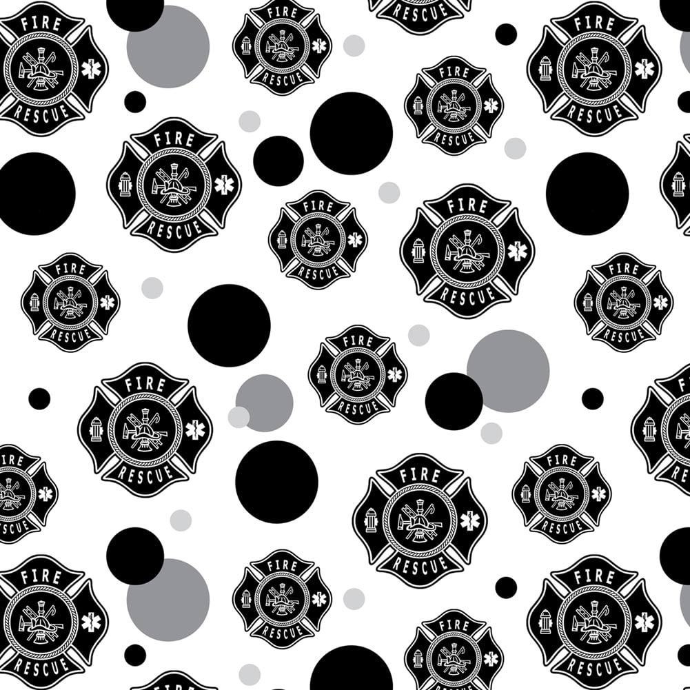 Firefighter Fire Rescue Maltese Cross Premium Gift Wrap Wrapping Paper Roll Pattern
