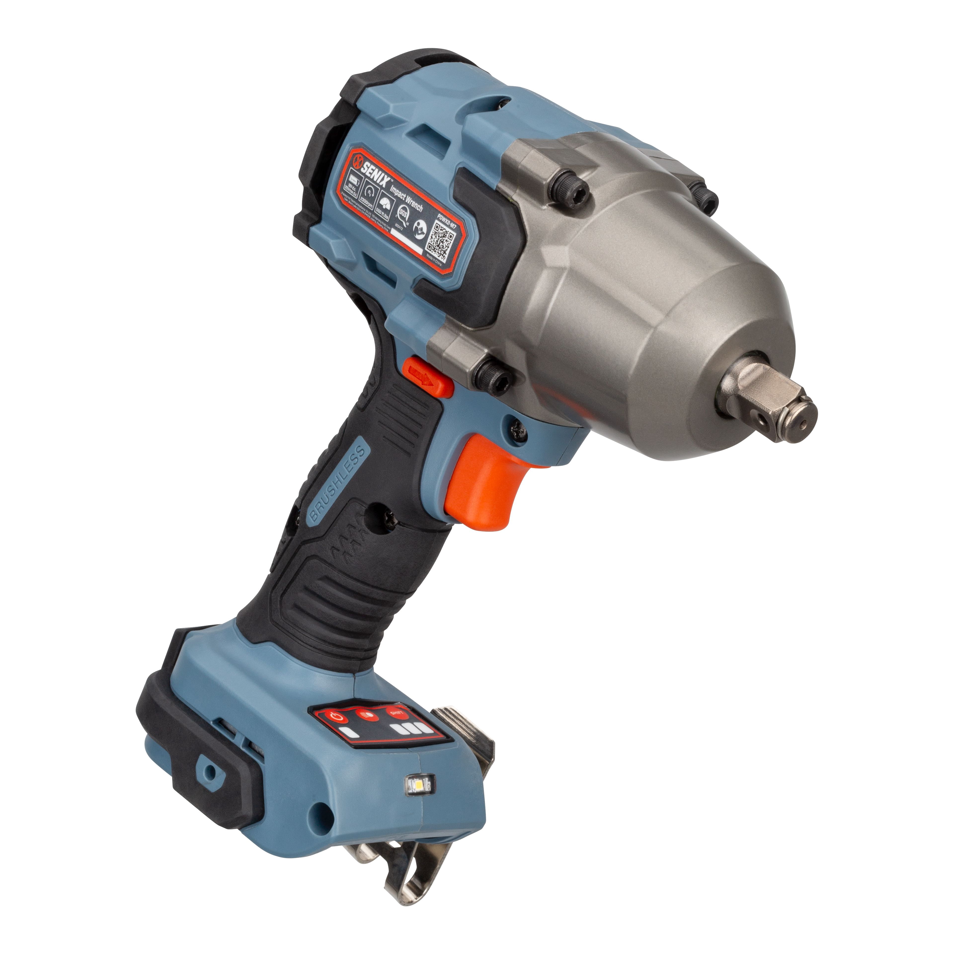 SENIX 20 Volt Max* Cordless 1/2" Impact Wrench,740 ft-Lbs. Max Torque, 1/2" Square Anvil, 3 Speed Mode, Brushless - Tool Only, PDWX2-M7-0