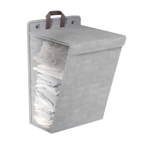 Collapsible Laundry Hamper with Lid and Handles, Large Laundry Basket for Bedroom and Dorm, Foldable Dirty Clothes Organizer