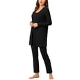 thumbnail image 2 of Pijama de punto cheibear para mujer 3ps Lounge Set X-Small Black, 2 of 5
