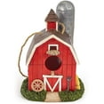 VP Home Hand-Painted Outdoor Hanging Bird Houses - Red Barn Design for