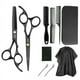thumbnail image 5 of Juego de 11 piezas de tijeras de peluquería para el hogar, color negro, tijeras de dientes planos, tijeras para el cabello, 5 of 6