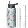 thumbnail image 4 of Modern 18 oz Insulated Stainless Steel Water Bottle with Straw & Cleaning Brush , Leakproof, BPA-Free, 304 Stainless Steel, Wide Mouth, Travel Mug for Car, Gym, Office, 4 of 5