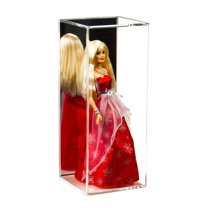 Deluxe Acrylic Figurine Display Case with Mirror and UV Protection for Doll, Bobblehead, Action Figure, or Collectible Toy Figure (A017-MB)