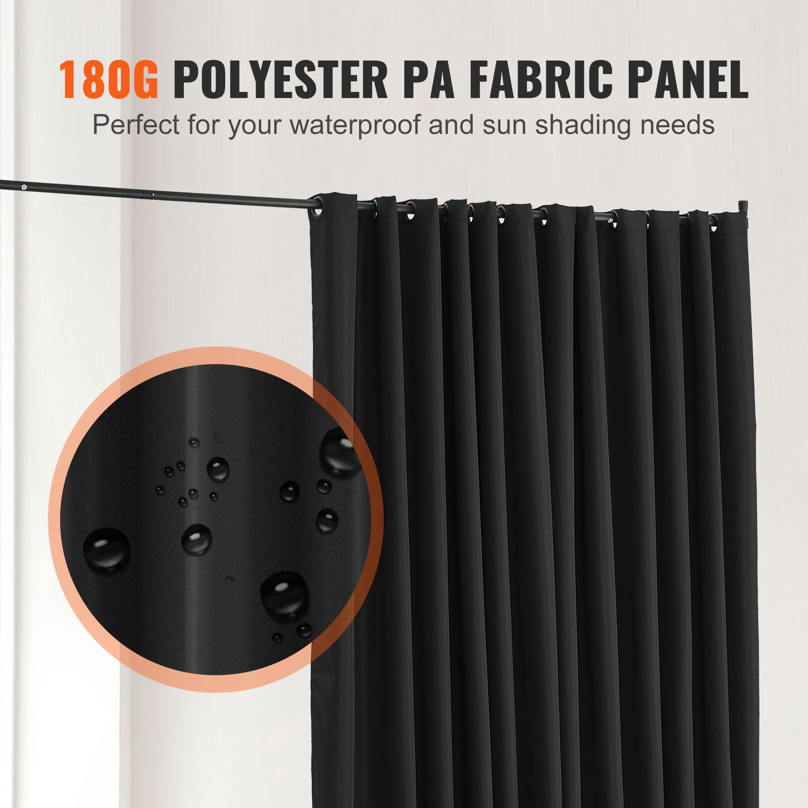 Room Divider with Wheels 121.5x17.7x96.7 Inch 180g Polyester Fabric PA Coating Carbon Steel Frame Lockable Casters for Bedroom Office Privacy