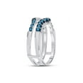 thumbnail image 3 of 14kt White Gold Womens Round Blue Color Enhanced Diamond Wrap Enhancer Wedding Band 1/3 Cttw, 3 of 4