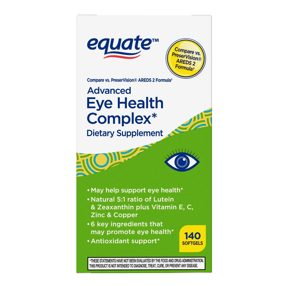 Equate Advanced Eye Complex Dietary Supplement Softgels, 140 Count