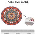 thumbnail image 6 of 44in Round Tablecloth with Elastic Edge, Waterproof Fitted Table Cover for 36-44" Tables, Floral Theme Polyester Reusable Table Cloths Wipe Clean for Picnic, Dining, Outdoor Use and Party Decor, 6 of 7