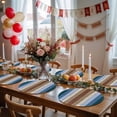 thumbnail image 5 of Blue Brown Round 15 Inch Placemats Set of 8, Farmhouse Wood Grain Vintage Vertical Striped HeatResistant Non Slip Place Mats for Dining Table, Wipeable Braided Kitchen Table Mats for Housewarming, 5 of 9