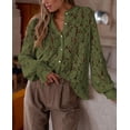 thumbnail image 3 of Blusa de Encaje PRETTYGARDEN Manga Larga con Botones Talla S, 3 of 9
