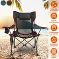 thumbnail image 3 of Folding Camping Chair Beach Chairs Mesh Reclining for Adults Portable Outdoor Lounger Lightweight Sun Chairs with Carry Bag for Camp Picnics Fishing Black, 3 of 12