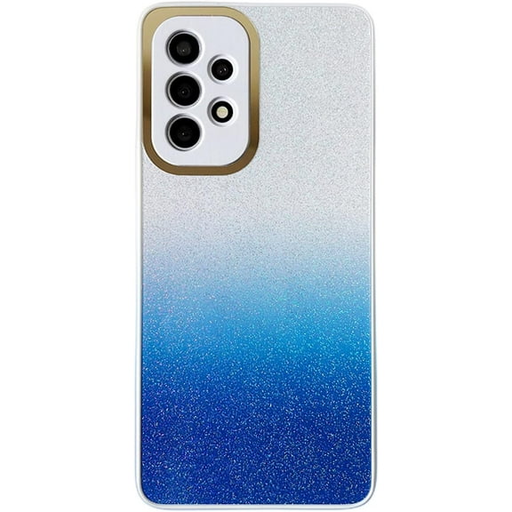Exquisite Creative Gradient Glitter PC Phone Case for Samsung Galaxy A13 A23 A33 A53 A73 4G 5G Durable Bumper Bling Gorgeous Protector Cover(Blue,A13 4G)