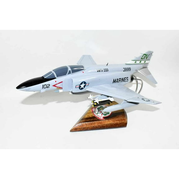 VMFA-333 Fighting Shamrocks (153889) F-4J Model, 1/42 (18") Scale, Mahogany, Marines, Fighter