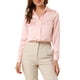 thumbnail image 1 of CAMISAS ELEGANTES PARA MUJER INSPIRADAS CHIC, CON CUELLO PUNTA V Y MANGAS LARGAS, BLUSA DE SATÉN SUAVE TAMAÑO S, ROSA CLARO, 1 of 7