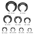 thumbnail image 4 of Luxe Modz Horseshoes Septum Pincher Black Acrylic Crescent Tapers Bull Stretchers Expander Ear Gauge O Rings Nose C Shaped Buffalo Piercing Jewelry 00G 14G - Sold as Pair, 4 of 6