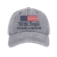 thumbnail image 6 of 250th Anniversary USA Patriotic Hat Independence Day American Flag Cap Adjustable Embroidered Commemorative Cap Vintage Denim Gift for Men Veterans,Light Gray, 6 of 6