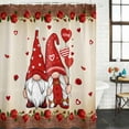 thumbnail image 2 of Valentine's Day Bathroom Shower Curtains with 12 Hooks Polyester Waterproof Shower Curtain for Stalls and Bathtubs Farmhouse Gnomes Love Red Rose Wooden Decorative Bathroom Curtain 36x72 Inches, 2 of 9